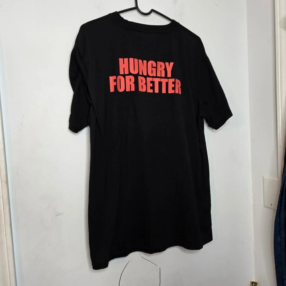 Papa Johns Mens XL Black Hungry For Better Graphic Logo T-Shirt Short Sleeve